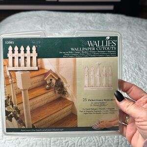 Wally’s wallpaper cut outs picket fence times 25 pre-pasted wallpaper brand new